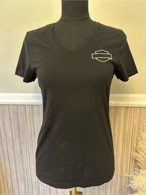 Harley-Davidson Las Vegas Skull Graphic V-Neck Tee Black Size Small